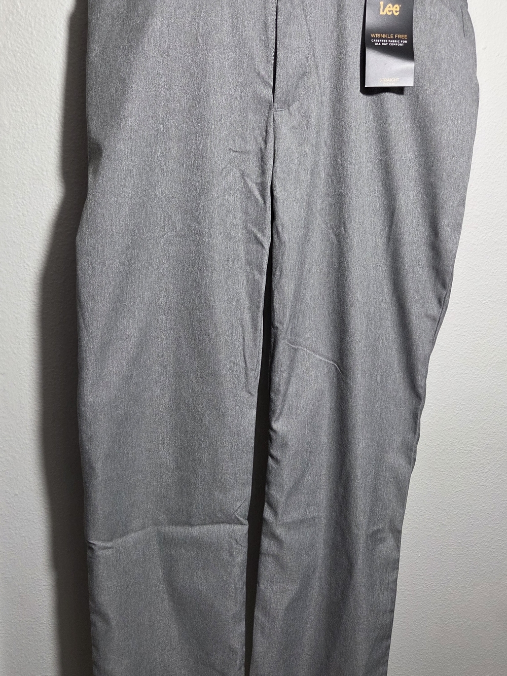 Lee Men's Gray Wrinkle-Free Dress Pants